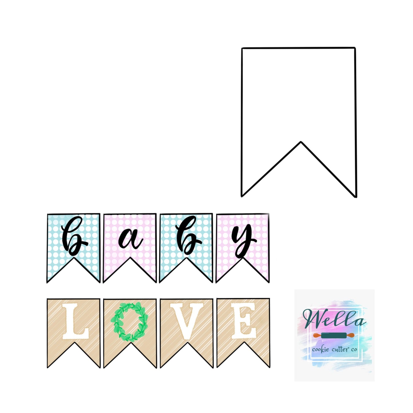 Bunting Banner Cookie Cutter