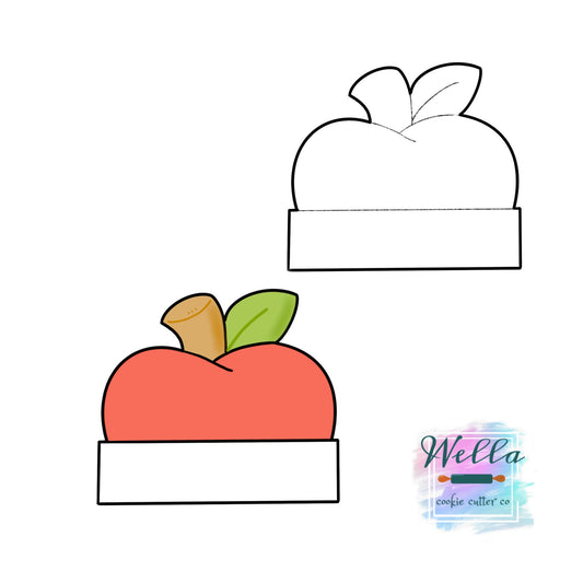 Apple with Banner Teacher School Cookie Cutter