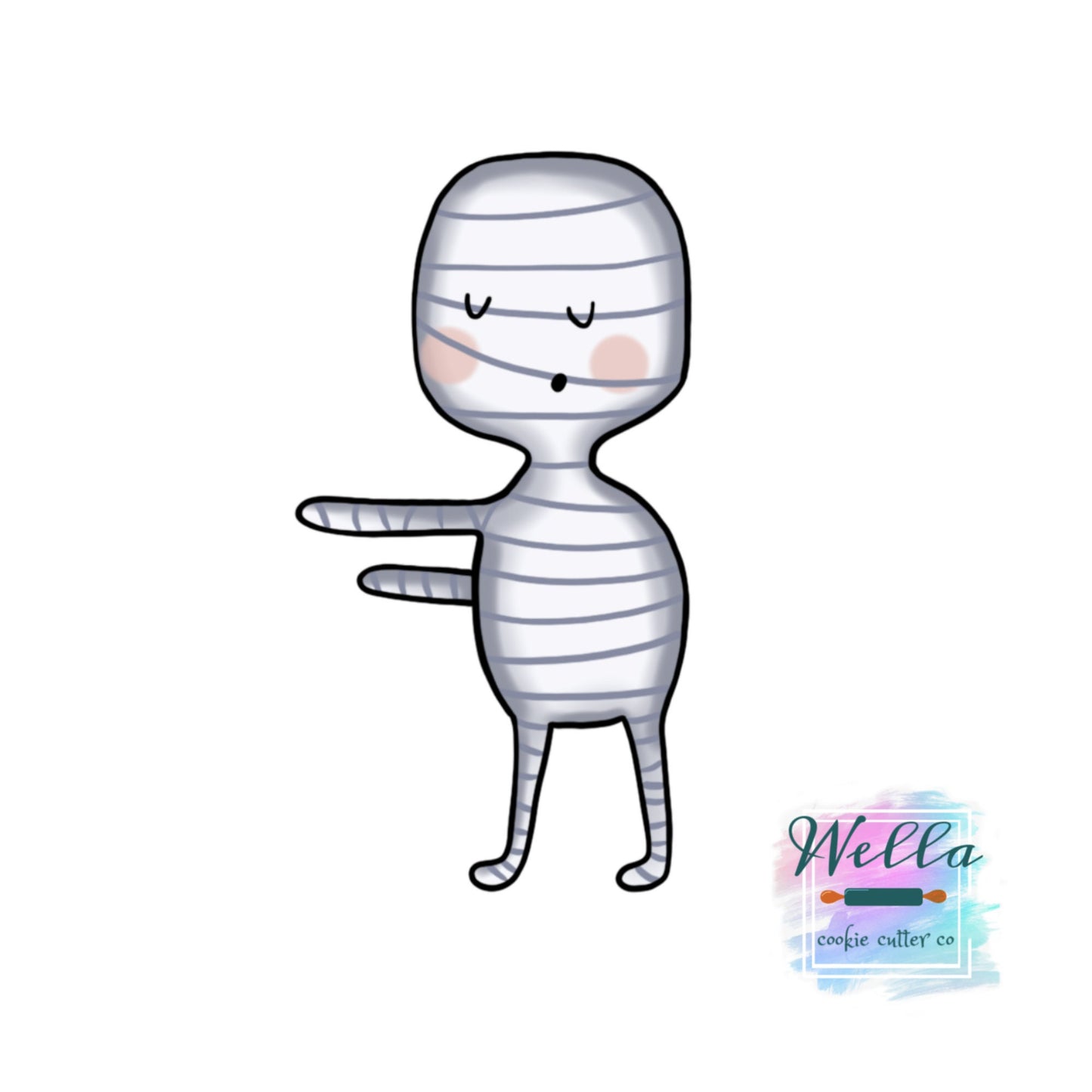 Mummy Halloween Cookie Cutter, Cute Mummy Cookie Cutter