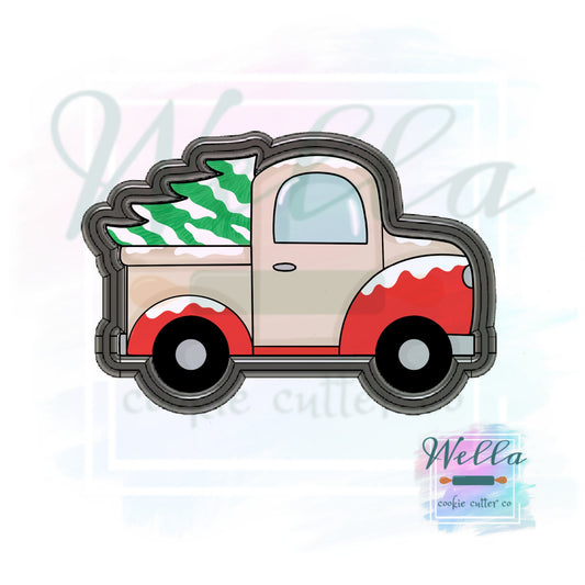 Christmas Tree Truck Cookie Cutter with Optional Stencil Guide