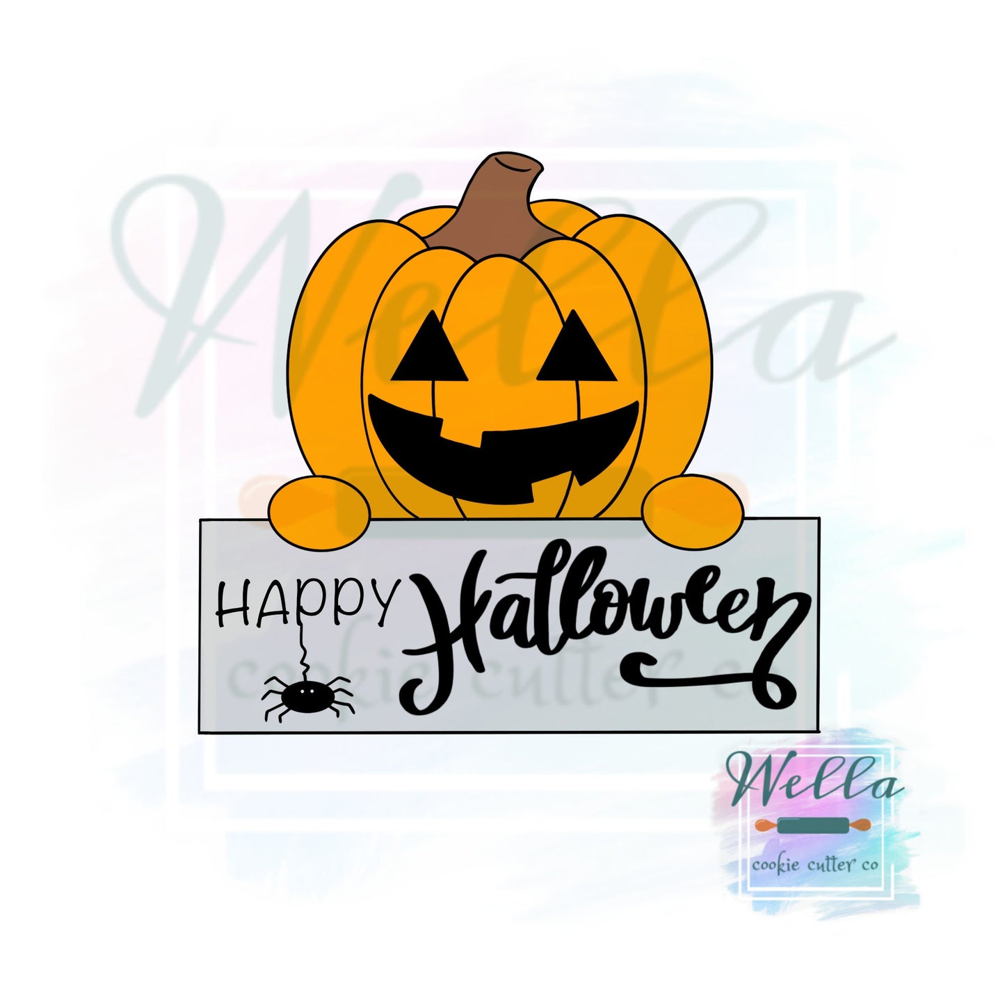 Pumpkin Name Plaque #1 Cookie Cutter, Halloween Cookie Cutter, Halloween Name Plaque Cutter