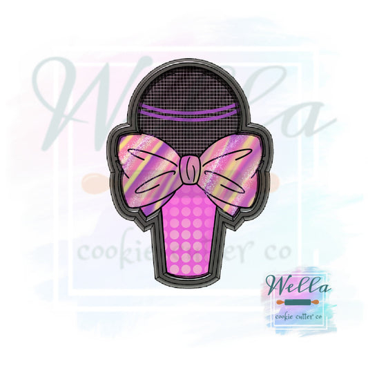 Microphone with Bow Cookie Cutter
