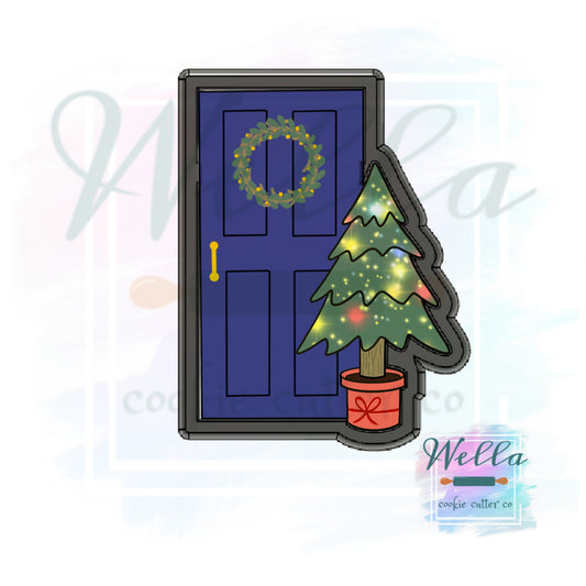 Front Door with Tree Cookie Cutter