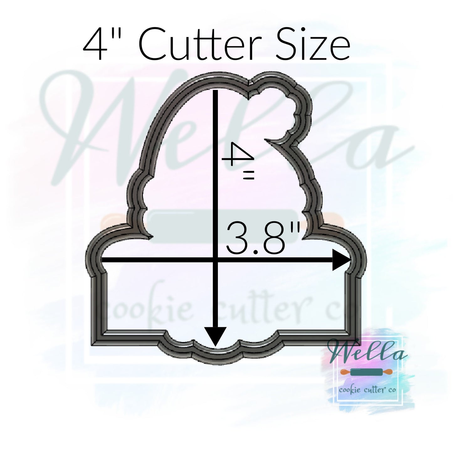 Santa Name Plaque Cookie Cutter with Optional Stencil, Christmas Cookie Cutter
