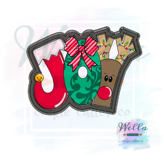 Joy Christmas Cookie Cutter with Optional Stencil