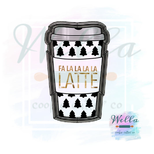 Latte Coffee Cup Skinny Cookie Cutter