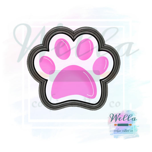 Paw Print Cookie Cutter with Optional Stencil