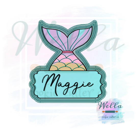 Mermaid Tail Plaque Cookie Cutter