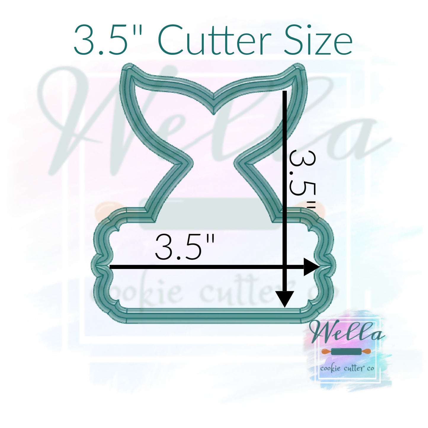 Mermaid Tail Plaque Cookie Cutter