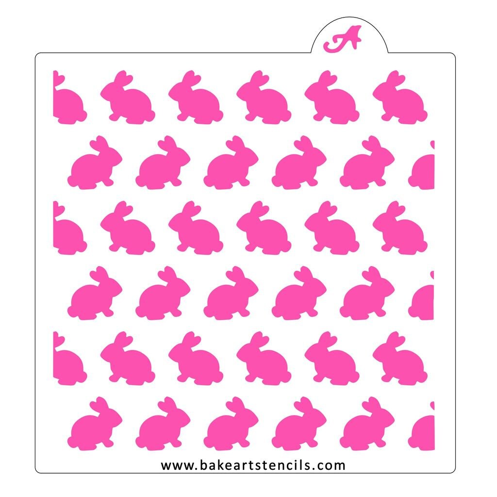 Bunny Hop Background Pattern Cookie Stencil