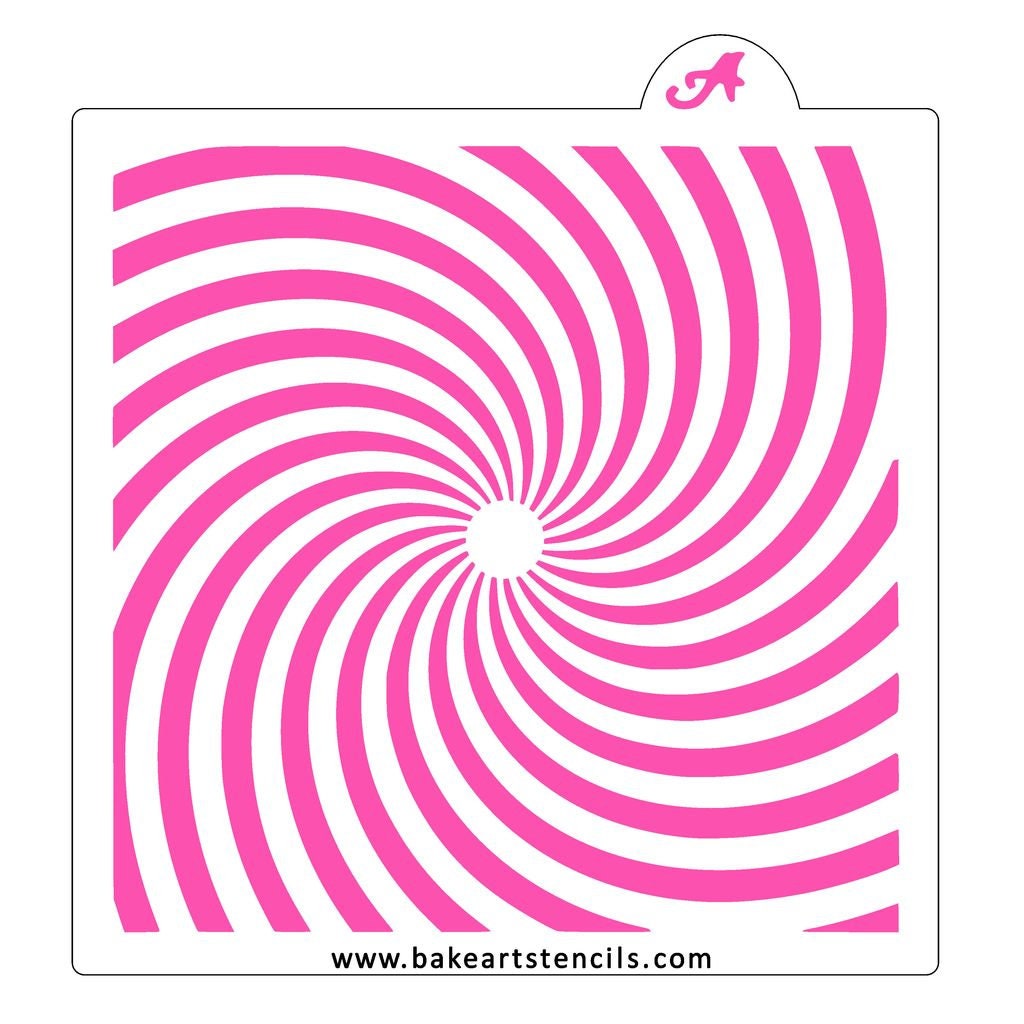 Swirly Sunburst Cookie Stencil, Background Stencil, Airbrush Stencil, Sunburst Stencil