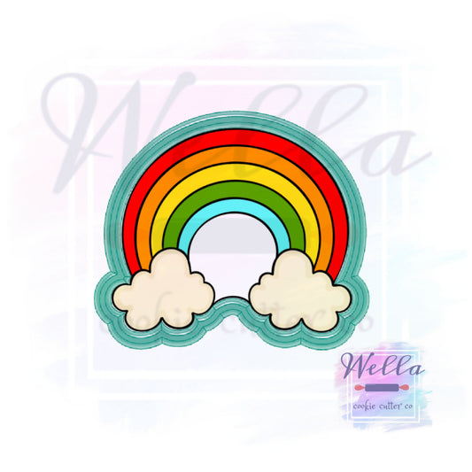 Rainbow on Clouds Cookie Cutter, Rainbow Cookie Cutter, St Paddy's Day Cutter, Rainbow Baby Cookie Cutter