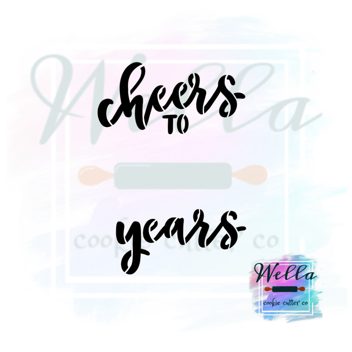 Cheers to 40 Years with Optional Stencil Cookie Cutter