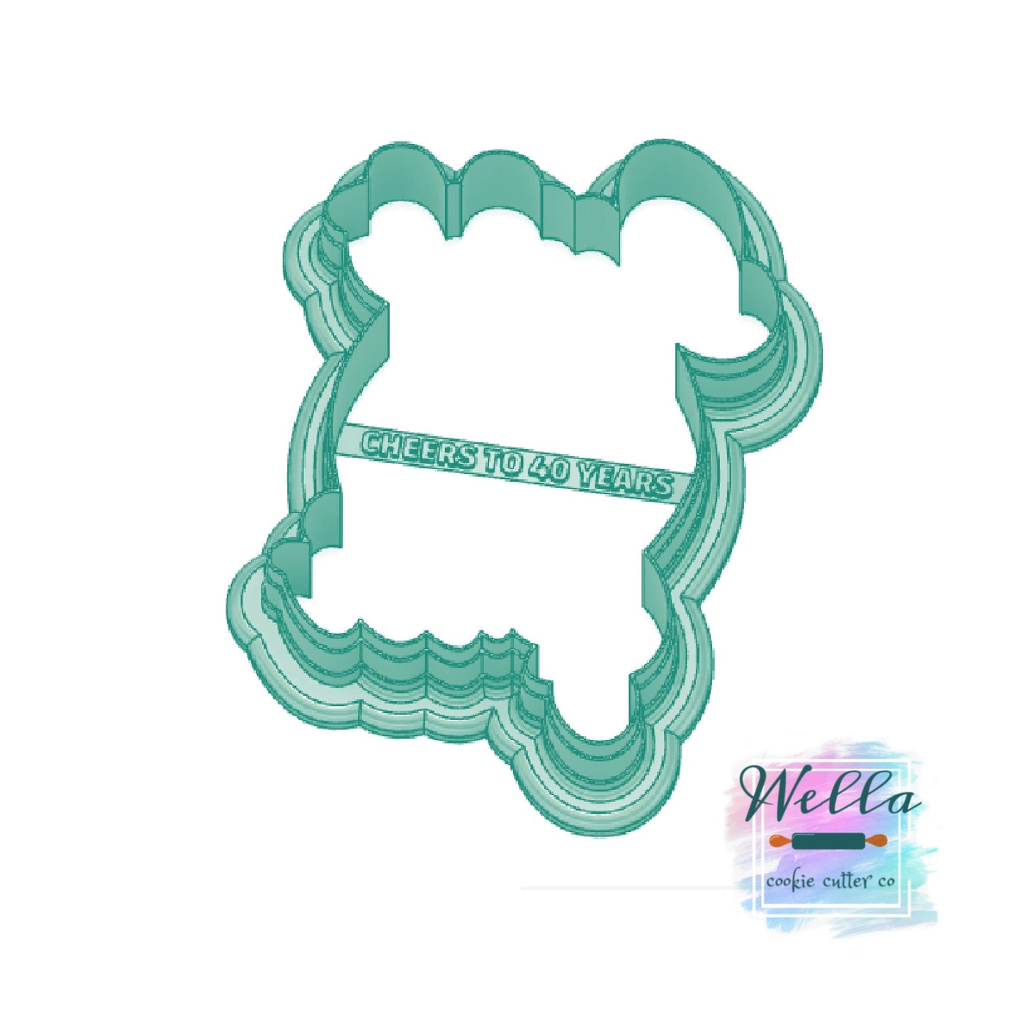 Cheers to 40 Years with Optional Stencil Cookie Cutter