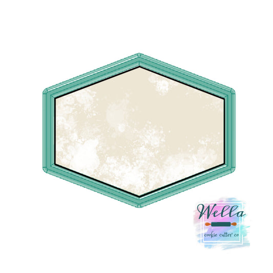 Stretched Long Hexagon #2 Cookie Cutter, Plaque Cookie Cutter