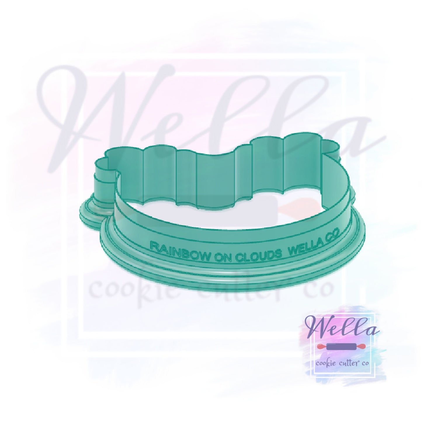 Rainbow on Clouds Cookie Cutter, Rainbow Cookie Cutter, St Paddy's Day Cutter, Rainbow Baby Cookie Cutter