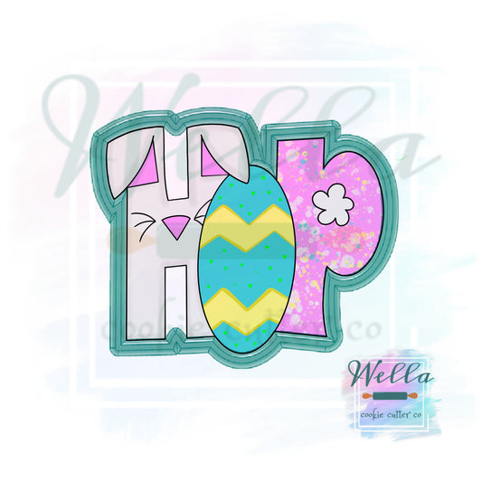 HOP Cookie Cutter, Easter Cookie Cutter, Bunny Egg HOP Cutter