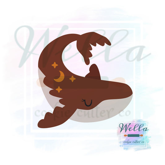 Whale BOHO Cookie Cutter, Cute Whale Cookie Cutter, Whimsical Whale Cutter