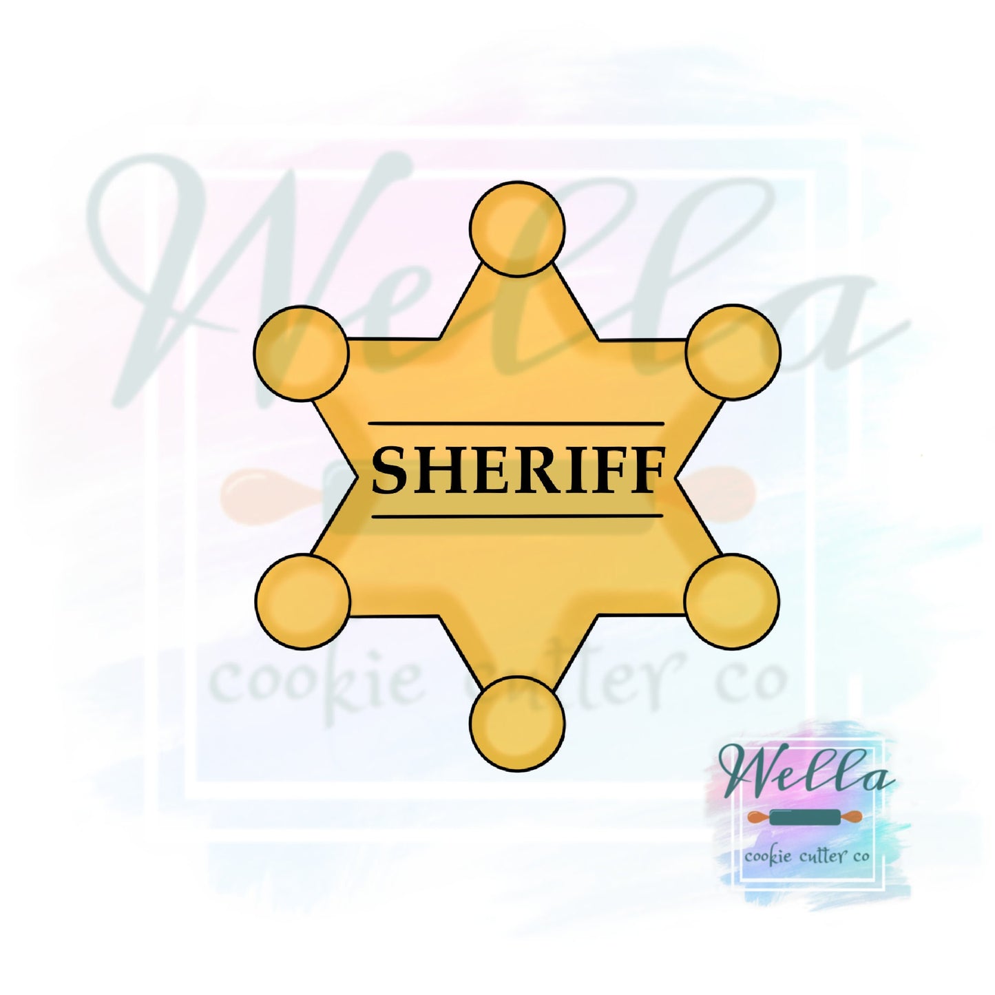 Sheriff Badge Cookie Cutter, Cowboy Cookie Cutter, Cowgirl Cookie Cutter, Western Cookie Cutter
