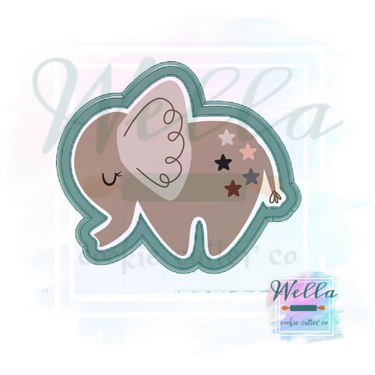 Elephant BOHO Cookie Cutter, Cute Elephant Cookie Cutter