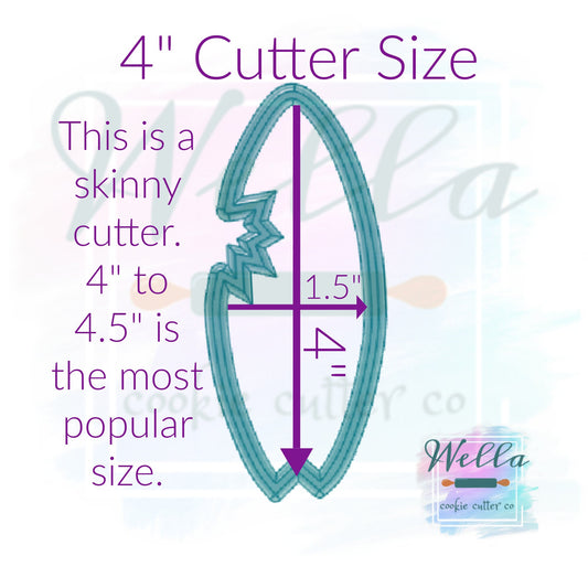 Shark Bite Surfboard Skinny Cookie Cutter