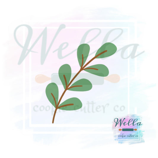 Branch with Rounded Leaves Cookie Cutter, Greenery Cookie Cutter