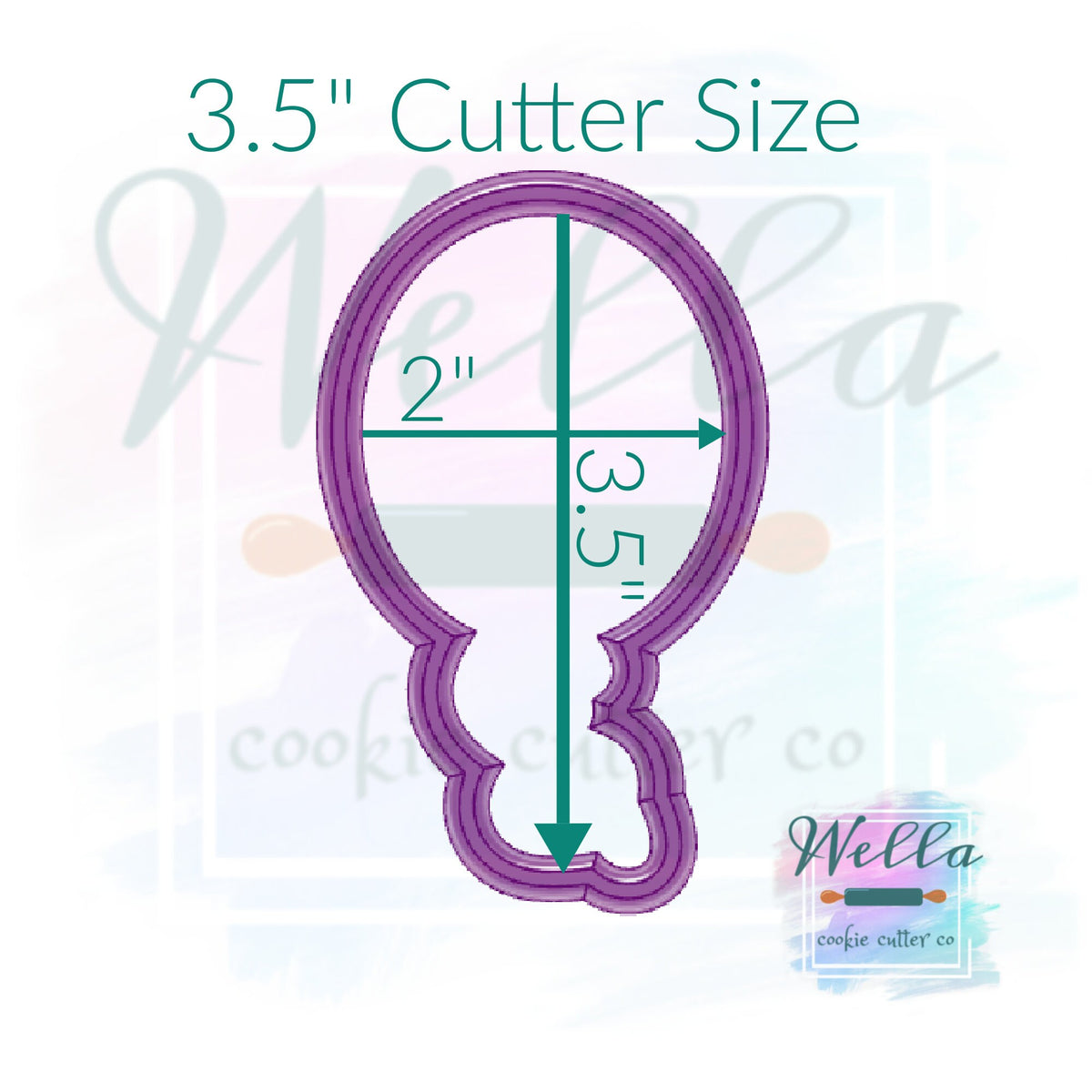 Balloon Cookie Cutter, Balloon with String Cookie Cutter, Birthday Balloon Cookie Cutter