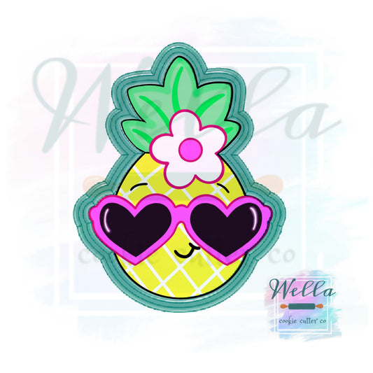 Pineapple with Heart Sunglasses Cookie Cutter
