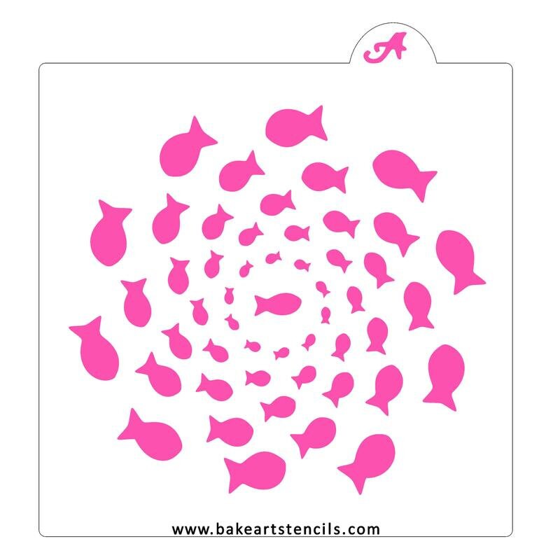 Bait Ball Fish Cookie Stencil, Fish Background Stencil, Fishing Stencil, Fish Stencil