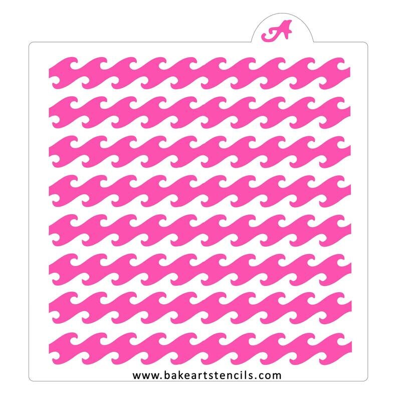 Beach Waves Pattern Stencil, Waves Cookie Stencil, Water Background Stencil, Waves Background Stencil, Beach Stencil