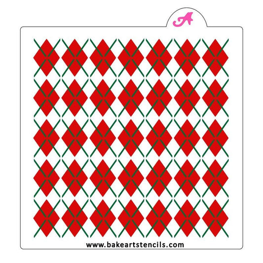 Argyle Pattern Cookie Stencil Set, Argyle Background Stencil, Golf Cookie Stencil