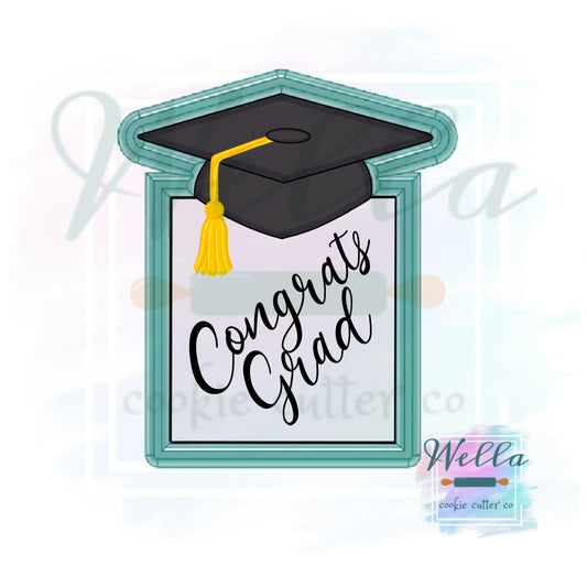Graduation Cap Plaque Cookie Cutter