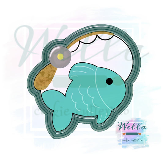 Fish on Hook Cookie Cutter, Fishing Cookie Cutter