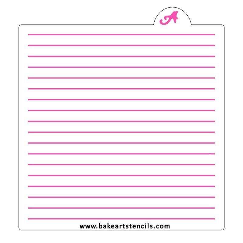Notebook Paper Lines Cookie Stencil, Notebook Cookie Stencil, Paper Background Stencil, Santa Note Stencil