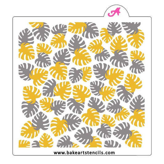 Tropic Treats Cookie Stencil 2 Piece Set, Jungle Leaves Background Stencil, Tropical Stencil, Tropical Leaves 2 Piece Stencil