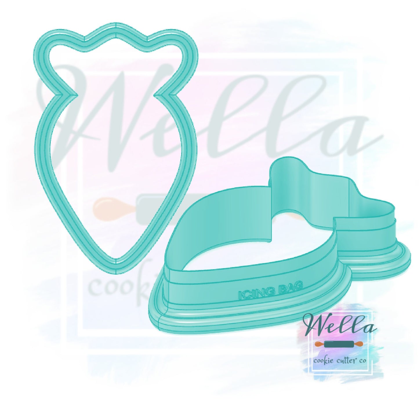 Piping Bag Cookie Cutter, Icing Bag Cookie Cutter, Baking Cookie Cutter