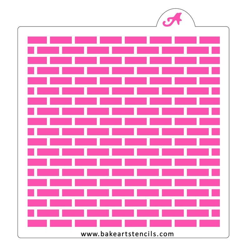 Small Brick Pattern Cookie Stencil, Brick Cookie Stencil, House Stencil, Brick House Decorating Stencil
