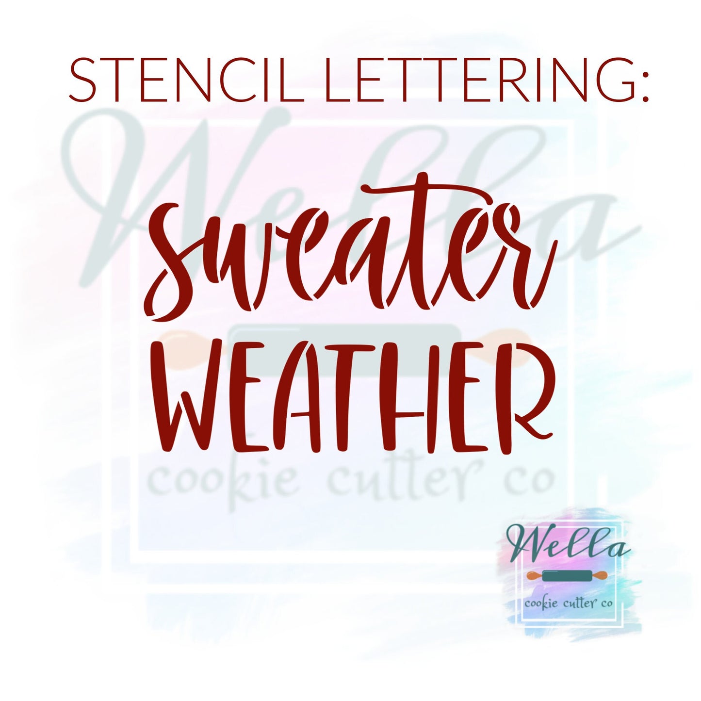 Sweater Weather Text Cookie Cutter with Optional Stencil, Fall Text Cookie Cutter, Fall Cookie Cutter, Sweater Weather Cookie Cutter