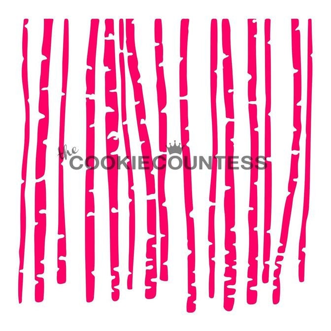 Birch Trees Stencil, Cookie Decorating Stencil, Trees Background Stencil, Christmas Stencil, Woodland Stencil