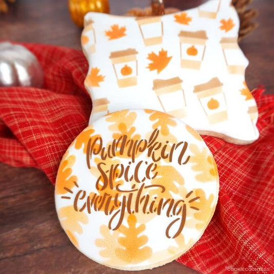 Pumpkin Spice Everything Stencil, Pumpkin Spice Cookie Stencil, Fall Cookie Stencil, Autumn Cookie Decorating Stencils, Fall Stencil