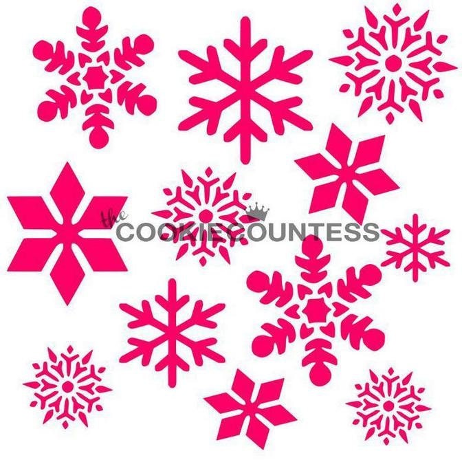 Snowflakes Stencil, Winter Cookie Stencil, Winter Background Cookie Stencil, Christmas Stencil
