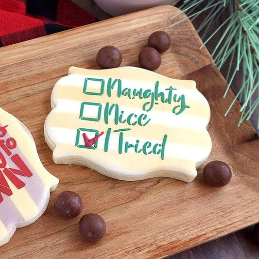Naughy, Nice, I Tried Stencil, Christmas Decorating Stencil, Santa Stencil, Naughty or Nice Stencil, Christmas Stencil, Holiday Stencil