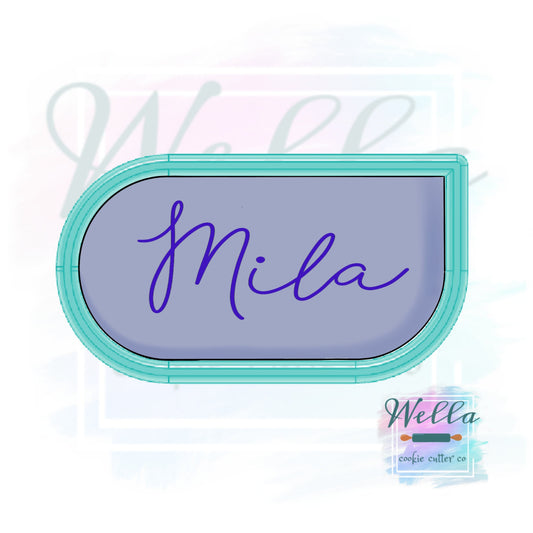Plaque Mila Cookie Cutter, Modern Mila Cookie Cutter, Modern Plaque Cutter, Plaque Cookie Cutter, Text Bubble Cookie Cutter