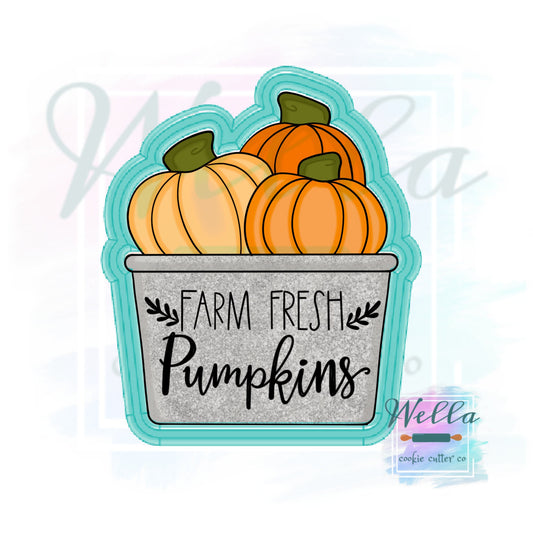 Pumpkins in Basket Cookie Cutter, Basket of Pumpkins Cookie Cutter, Fall Cookie Cutter, Autumn Cookie Cutter, Pumpkins Cookie Cutter