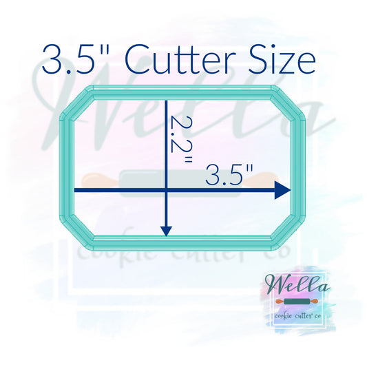 Rectangle Plaque with Cut Corners Cookie Cutter, Rectangle Cookie Cutter, Plaque Cut Corners Cookie Cutter
