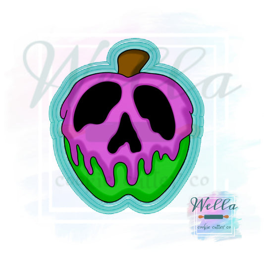 Poison Apple Cookie Cutter, Halloween Cookie Cutter, Spooky Apple Cookie Cutter