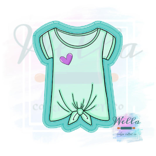 Knotted T-Shirt Cookie Cutter, T-shirt Cookie Cutter, Girls T Shirt Cookie Cutter, Knotted Shirt Cutter