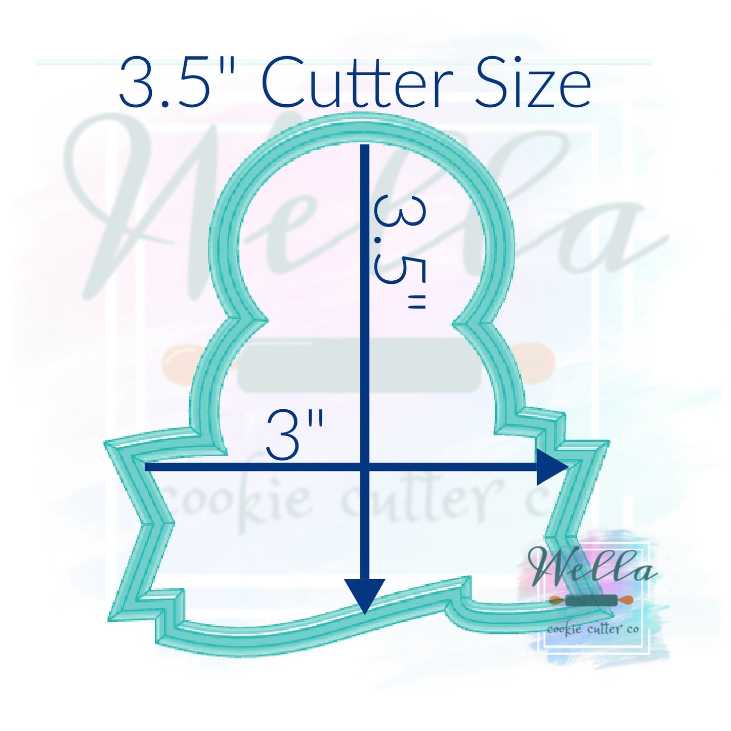 Number Eight with Banner Cookie Cutter, Number 8 Cookie Cutter, Number 8 with Banner Cookie Cutter, #8 Cookie Cutter