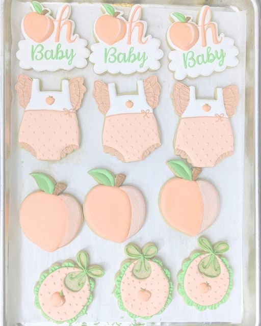 Peach Oh Baby Cookie Cutter with Optional Stencil