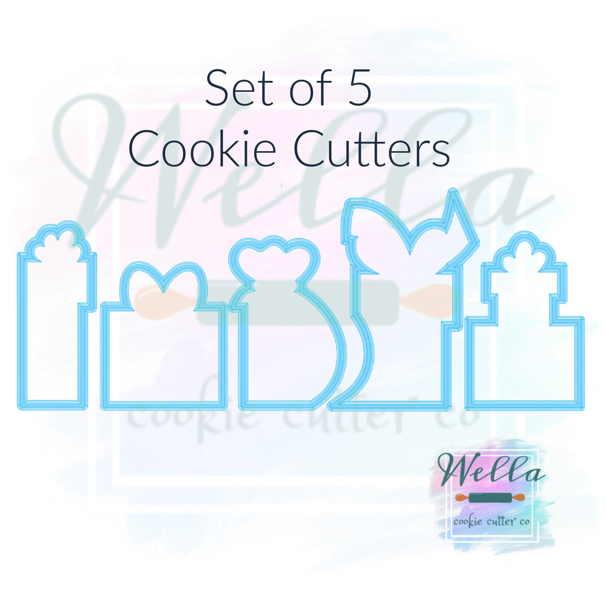 Present Cookie Cutter Set - Set of 5 Cutters, Christmas Present Cookie Cutter Set, Birthday Present Cookie Cutters